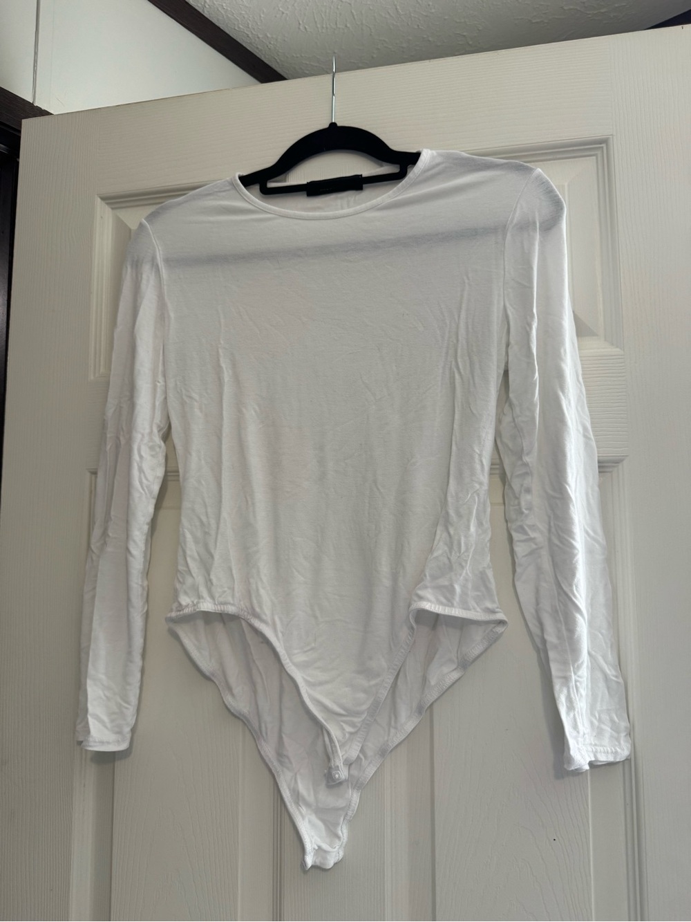 Missguided White Long Sleeve Crew Neck Bodysuit